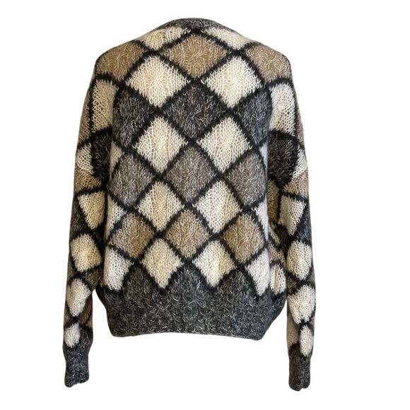 Outback Red loose knitted mohair blend long sleeve oversized cardigan Sz L - Picture 2 of 8